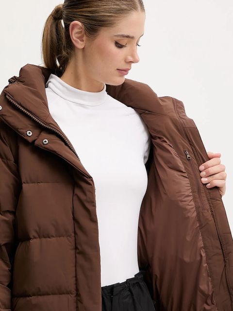 Columbia kurtka puchowa Amaze Puff kolor brązowy zimowa 2133714 - zdjęcie produktu nr 2