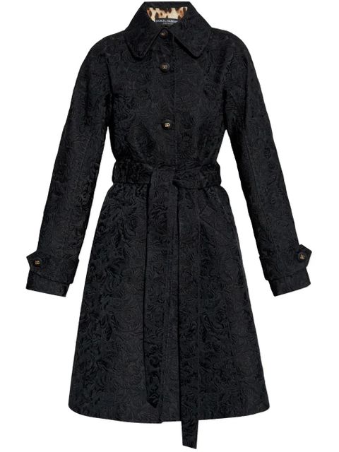 Dolce & Gabbana floral-jacquard coat - Black - zdjęcie produktu nr 1