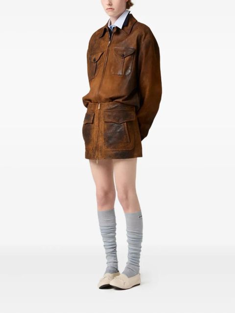 Miu Miu flap-pocket mini skirt - Brown - zdjęcie produktu nr 2