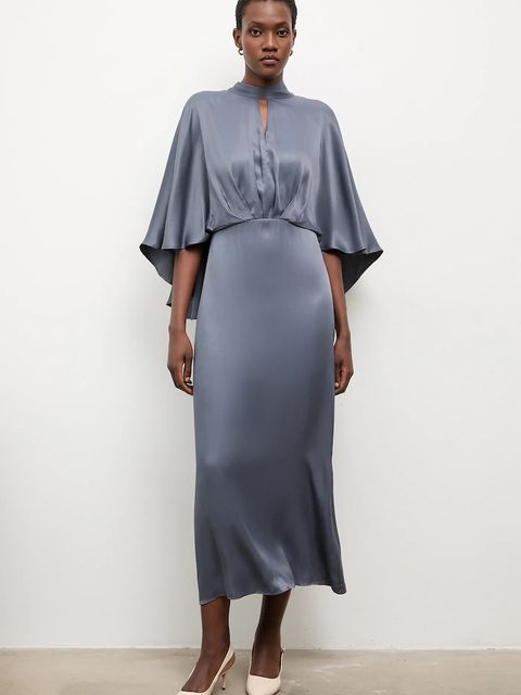 Answear.LAB sukienka kolor granatowy maxi rozkloszowana - zdjęcie produktu nr 2