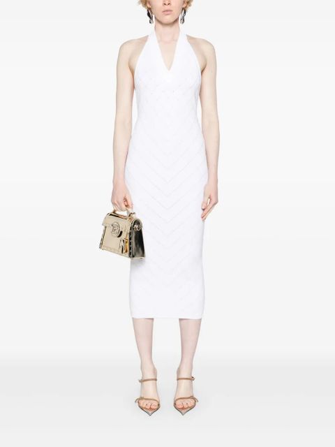 Balmain V-neck halterneck midi dress - White - zdjęcie produktu nr 2