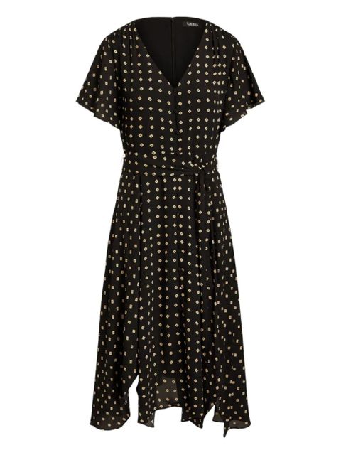 Lauren Ralph Lauren geometric-print midi dress - Black - zdjęcie produktu nr 1