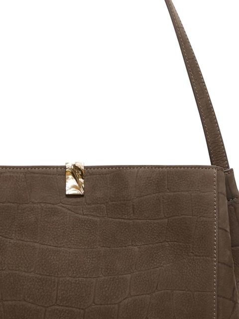 LouLou de Saison Audrey embossed shoulder bag - Brown