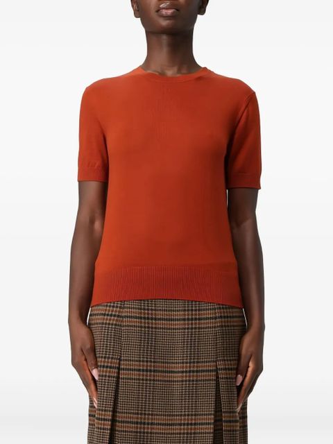 Saint Laurent short-sleeve crew-neck sweater - Orange