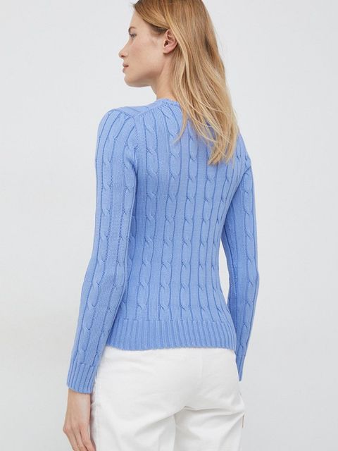 Polo Ralph Lauren sweter bawełniany kolor fioletowy