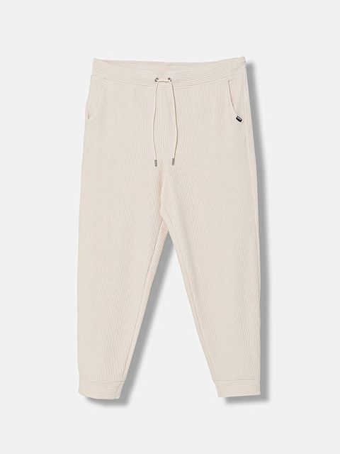 Dkny spodnie dresowe damskie kolor beżowy gładkie DP5P3498 - zdjęcie produktu nr 1