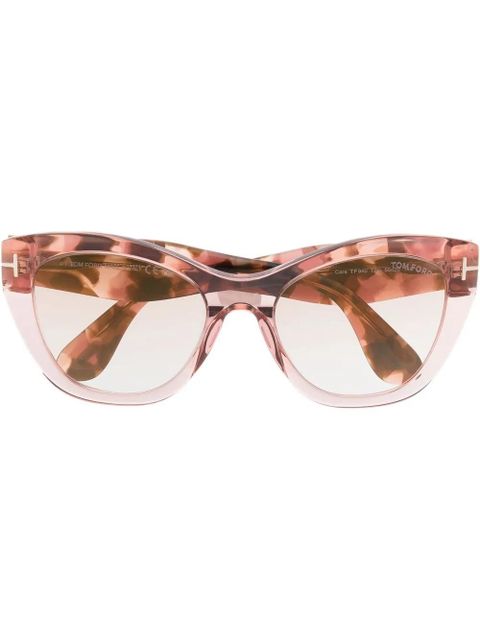 TOM FORD Eyewear tortoiseshell-effect cat-eye sunglasses - Pink - zdjęcie produktu nr 1