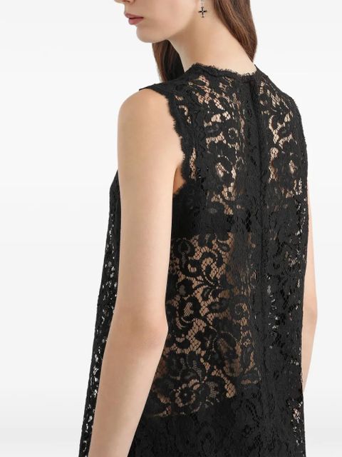 Dolce & Gabbana lace zip-fastening mini dress - Black