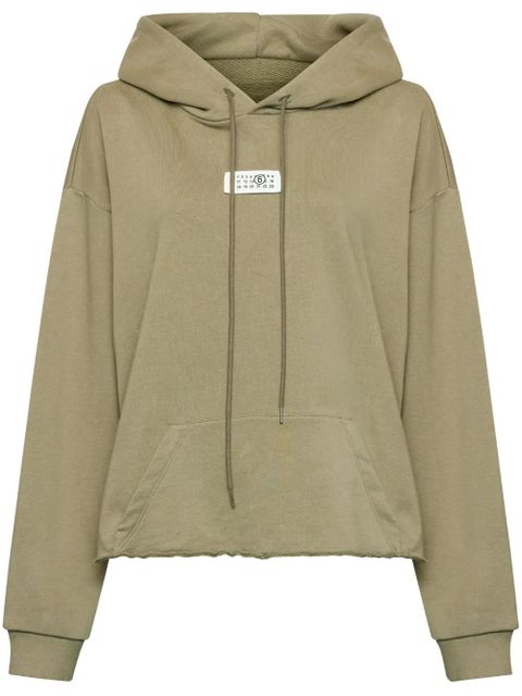 MM6 Maison Margiela Numeric raw-cut-hem hoodie - Neutrals - zdjęcie produktu nr 1