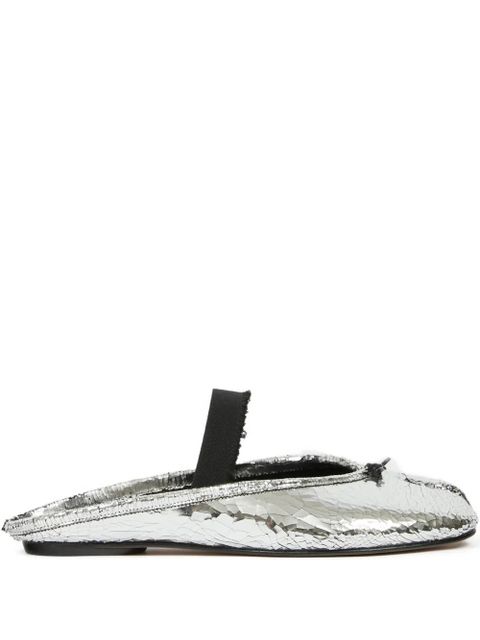 Maison Margiela Tabi leather slip-on mules - Silver - zdjęcie produktu nr 1