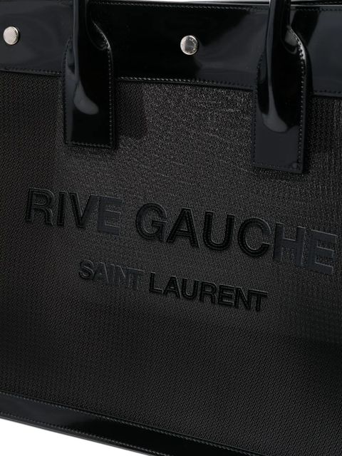 Saint Laurent Rive Gauche patent-finish tote bag - Black