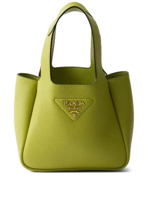 Prada mini leather tote bag - Green - zdjęcie produktu nr 1
