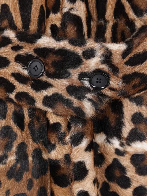 Dolce & Gabbana leopard-print buttoned-up coat - Brown