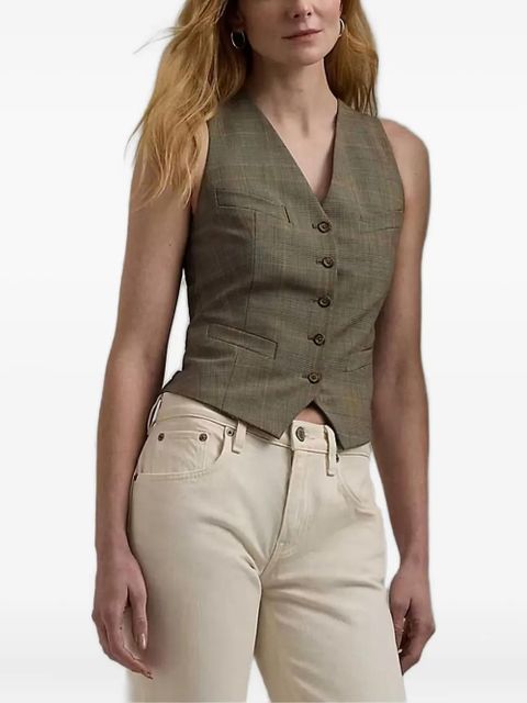 Lauren Ralph Lauren checked button-fastening waistcoat - Green - zdjęcie produktu nr 1