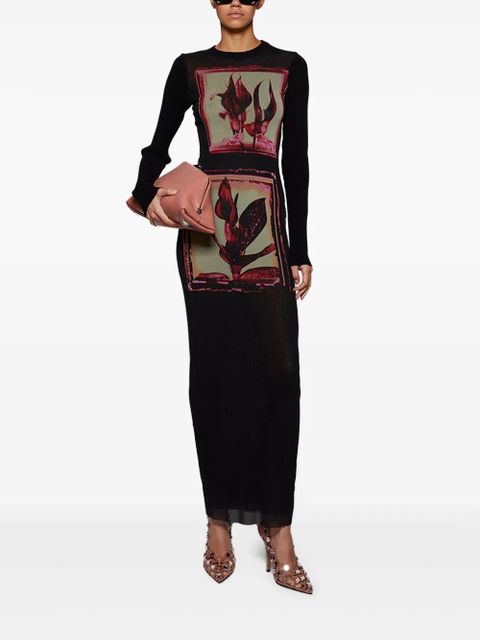 Jean Paul Gaultier Flowers Cadres maxi dress - Black