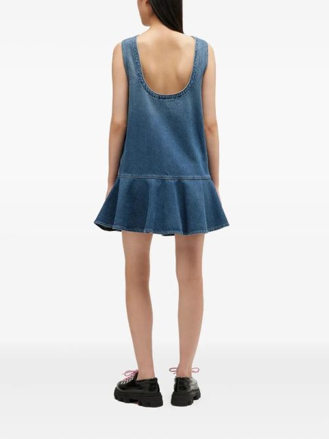 GANNI pocket ruffled mini dress - Blue - zdjęcie produktu nr 2