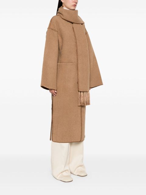 TOTEME embroidered scarf coat - Brown