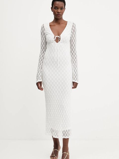 Bardot sukienka kolor biały maxi dopasowana 59932DB - zdjęcie produktu nr 1