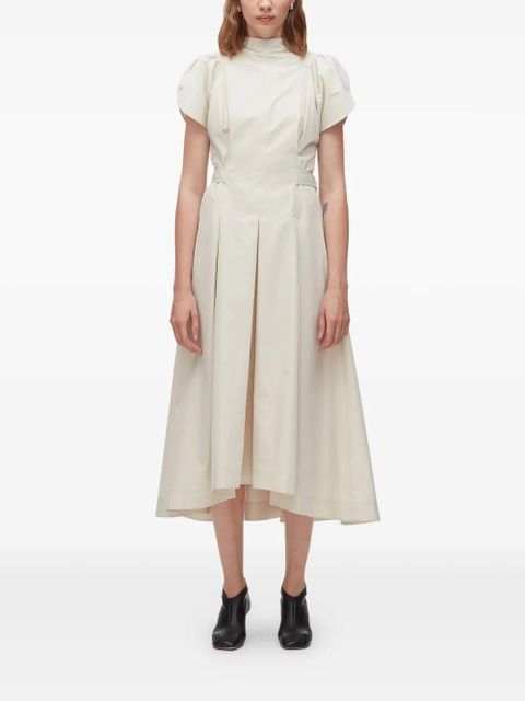 3.1 Phillip Lim puff-sleeves pleated midi dress - Neutrals - zdjęcie produktu nr 1