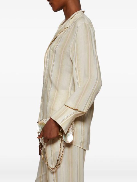 Victoria Beckham stripe long-sleeve shirt - Neutrals