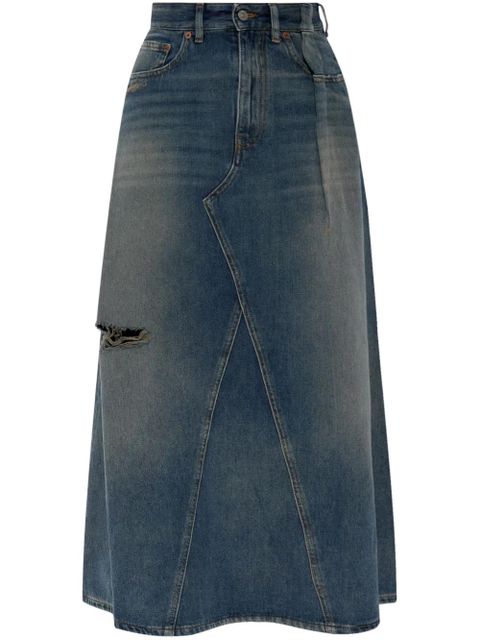 MM6 Maison Margiela distressed effect skirt - Blue - zdjęcie produktu nr 1
