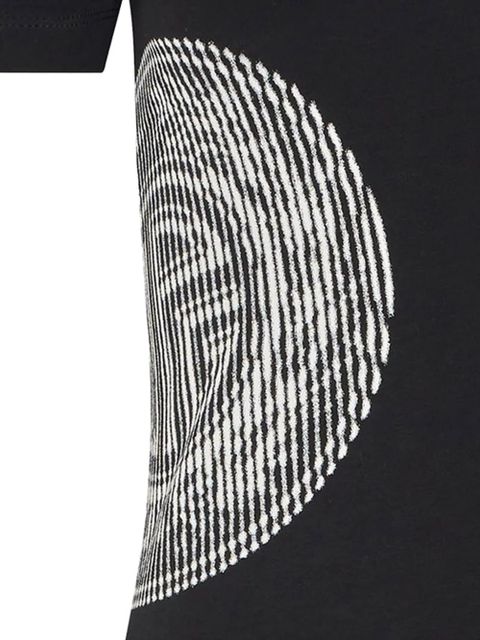 Jean Paul Gaultier linear-print short-sleeved T-shirt - Black - zdjęcie produktu nr 2