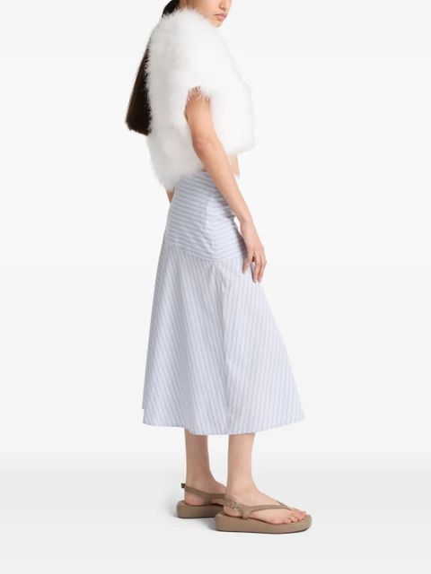 Yves Salomon cotton A-line skirt - Blue