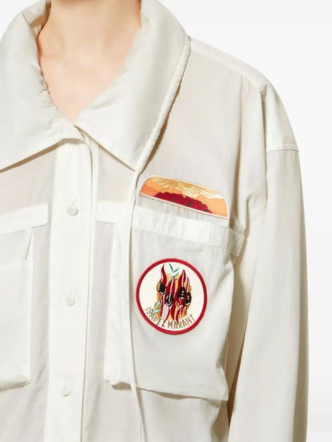 ISABEL MARANT Chely embroidered-patches shirt - Neutrals