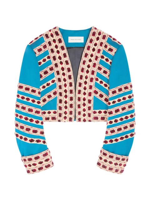 DRIES VAN NOTEN embroidered cropped jacket - Blue - zdjęcie produktu nr 1