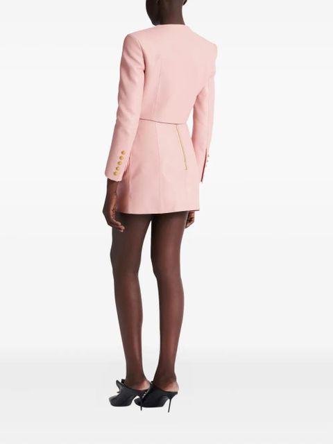 Balmain button lambskin mini skirt - Pink