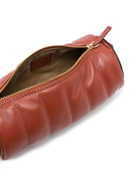 Manu Atelier Padded Cylinder ribbed shoulder bag - Red