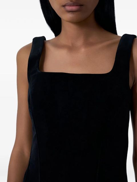 Max Mara velvet square-neck sleeveless top - Black