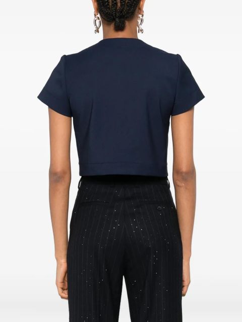 SANDRO button-fastening short-sleeve top - Blue