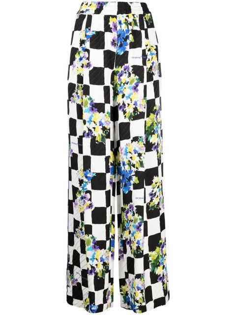 Off-White high-waisted checked trousers - zdjęcie produktu nr 1