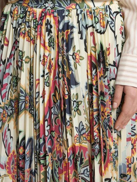 ETRO paisley-print pleated midi skirt - Neutrals