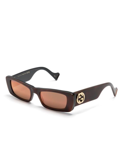 Gucci Eyewear rectangular-frame sunglasses - Brown