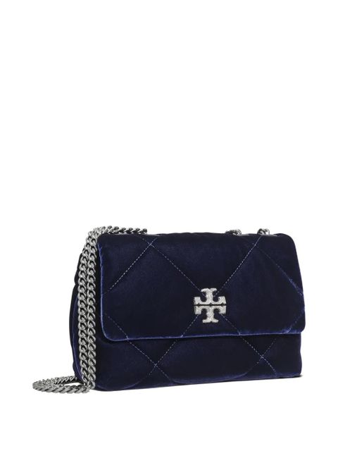 Tory Burch small Kira diamond-quilted velvet shoulder bag - Blue