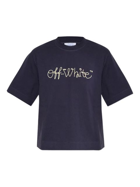 Off-White logo-embroidered T-shirt - Blue - zdjęcie produktu nr 1