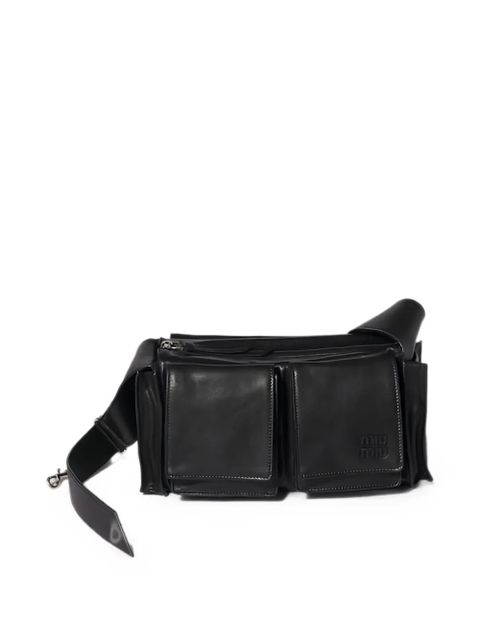 Miu Miu Utilitaire leather shoulder bag - Black - zdjęcie produktu nr 1