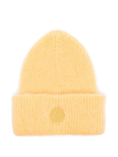 Moncler logo-patch beanie - Yellow - zdjęcie produktu nr 1