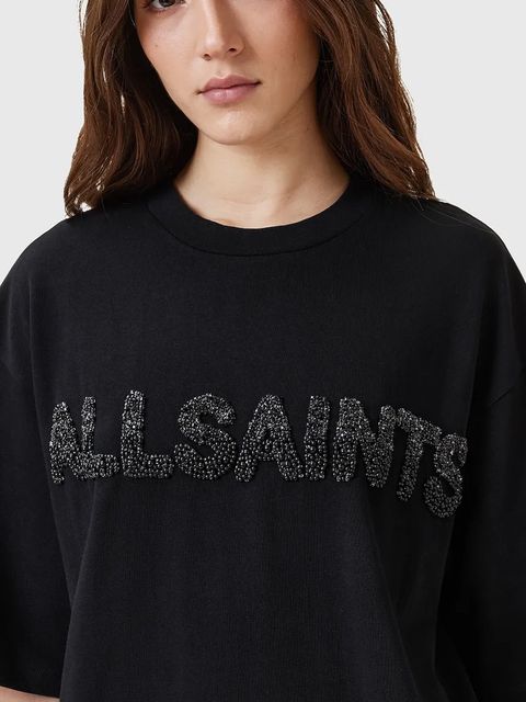 AllSaints t-shirt bawełniany AMELIE damski kolor czarny W123JC