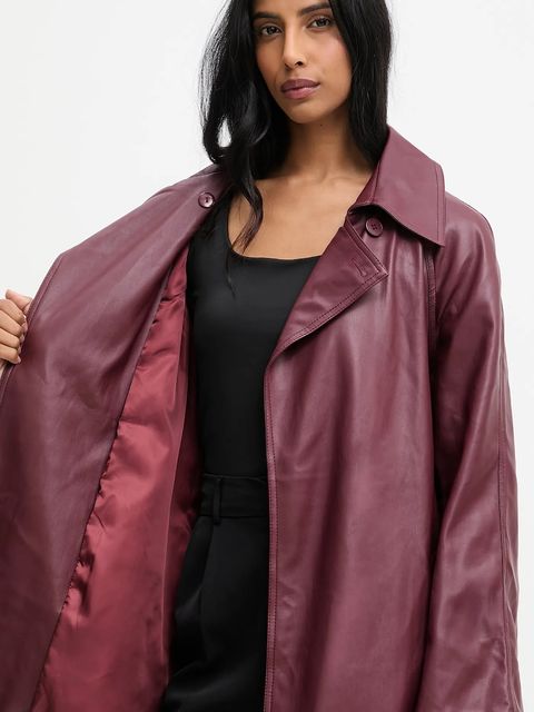 Answear.LAB kurtka kolor bordowy przejściowa