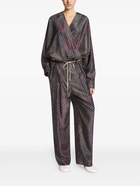 DRIES VAN NOTEN silk cargo trousers - Brown - zdjęcie produktu nr 2