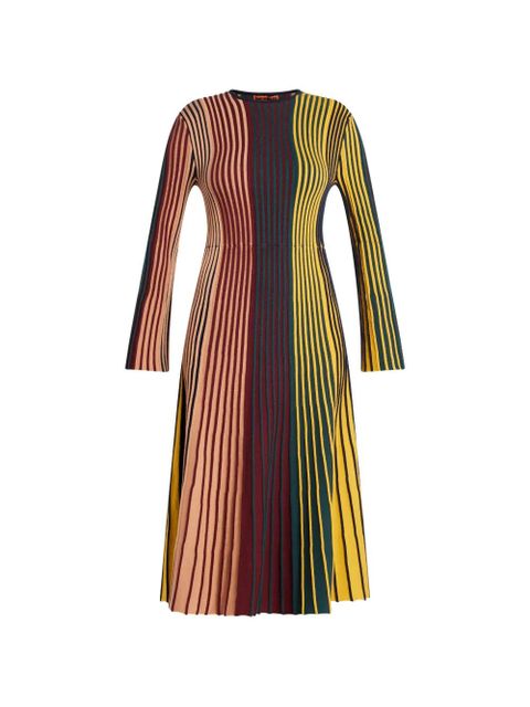 Simon Miller Celia striped long-sleeve midi dress - Brown - zdjęcie produktu nr 1