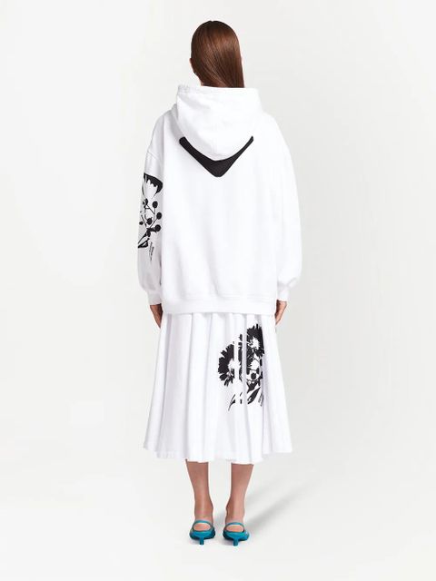 Prada graphic-print drawstring hoodie - White