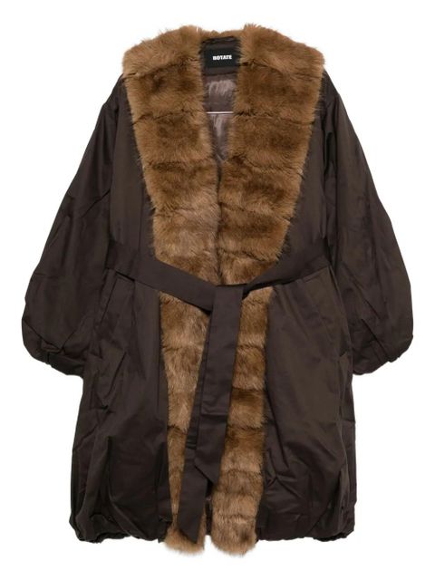 ROTATE BIRGER CHRISTENSEN faux fur collar coat - Brown