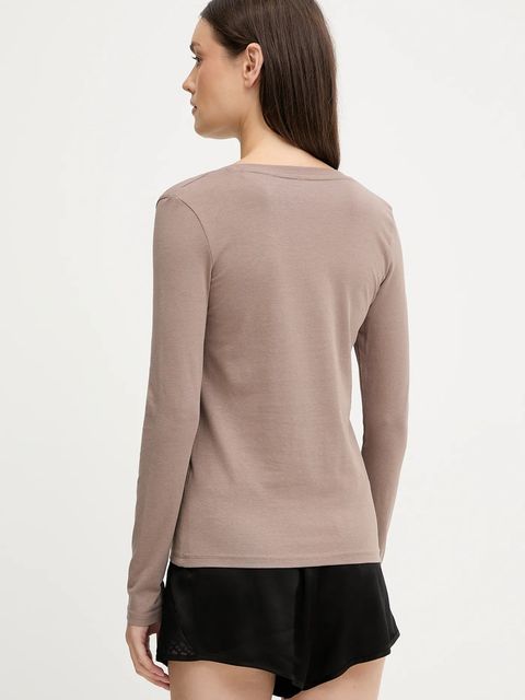 Guess longsleeve NEW CARRIE kolor brązowy O5RI00 KBBU1