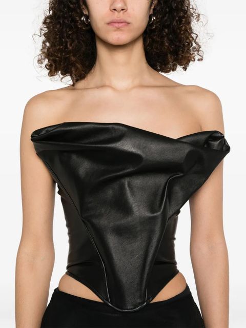 Magda Butrym draped leather corset - Black