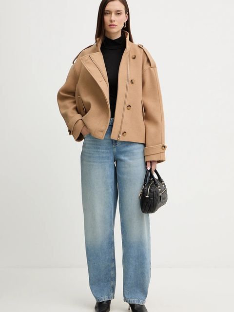 Morgan płaszcz z dodatkiem wełny kolor beżowy GMOT