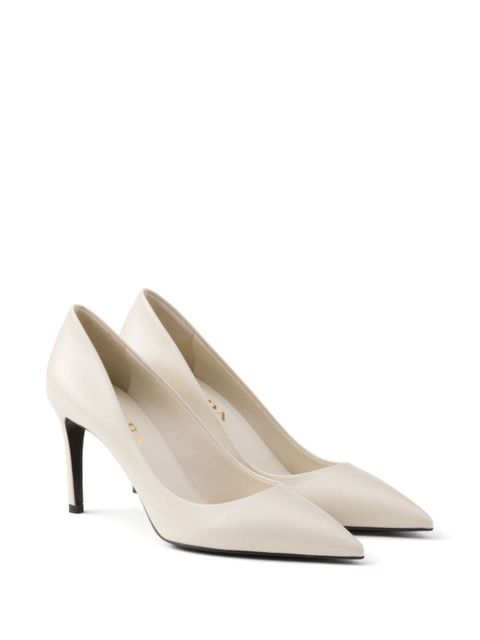 Prada 85mm Saffiano leather pumps - Neutrals